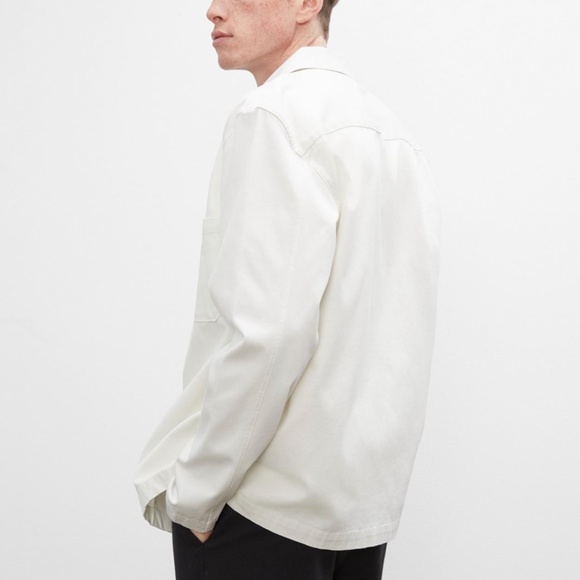 Long Slv Textured Stndrd Workshirt - New With Tags - NEVER WORN - Blanc de Blanc - Picture 2 of 4